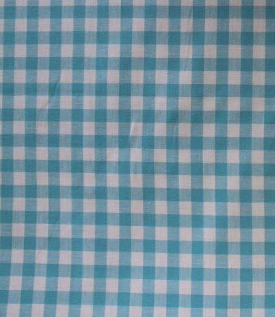 10x10 mm Tern, turkis/hvid - Bomuld