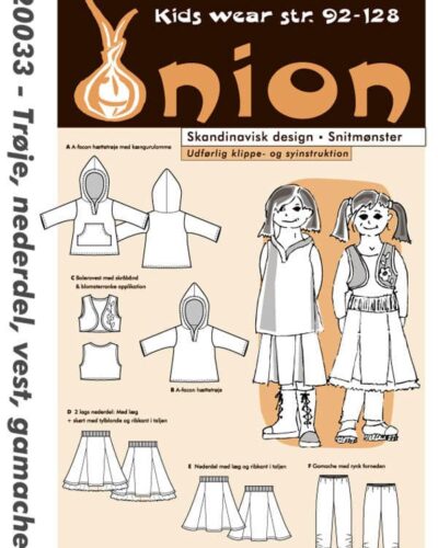Trøje, nederdel, vest, gamascher, str. 92-128 - Onion kids wear 20033