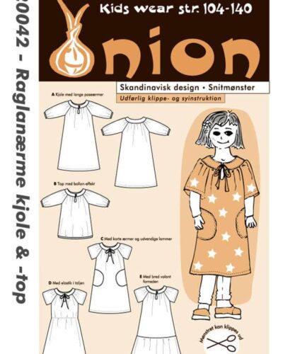 Raglanærme kjole & -top, str. 104-140 - Onion kids wear 20042