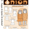 Toppe & kjoler til strikstof, str. 98-140 - Onion kids wear 20045 - Onion