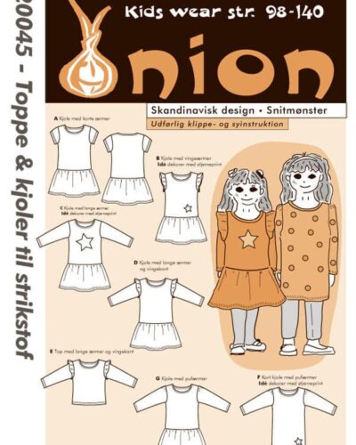 Toppe & kjoler til strikstof, str. 98-140 - Onion kids wear 20045