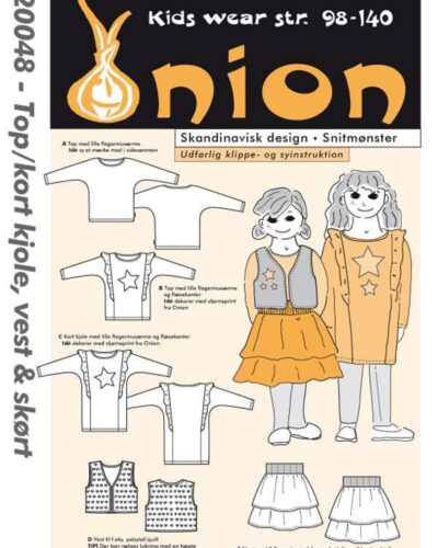 Top/kort kjole, vest & skørt, str. 98-140 - Onion kids wear 20048