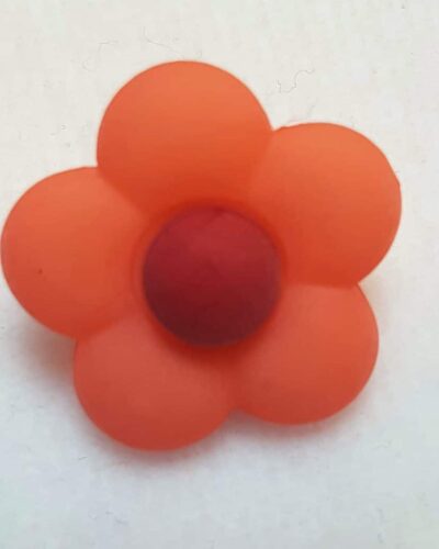 Blomster øjeknap laks, Ø 16 mm