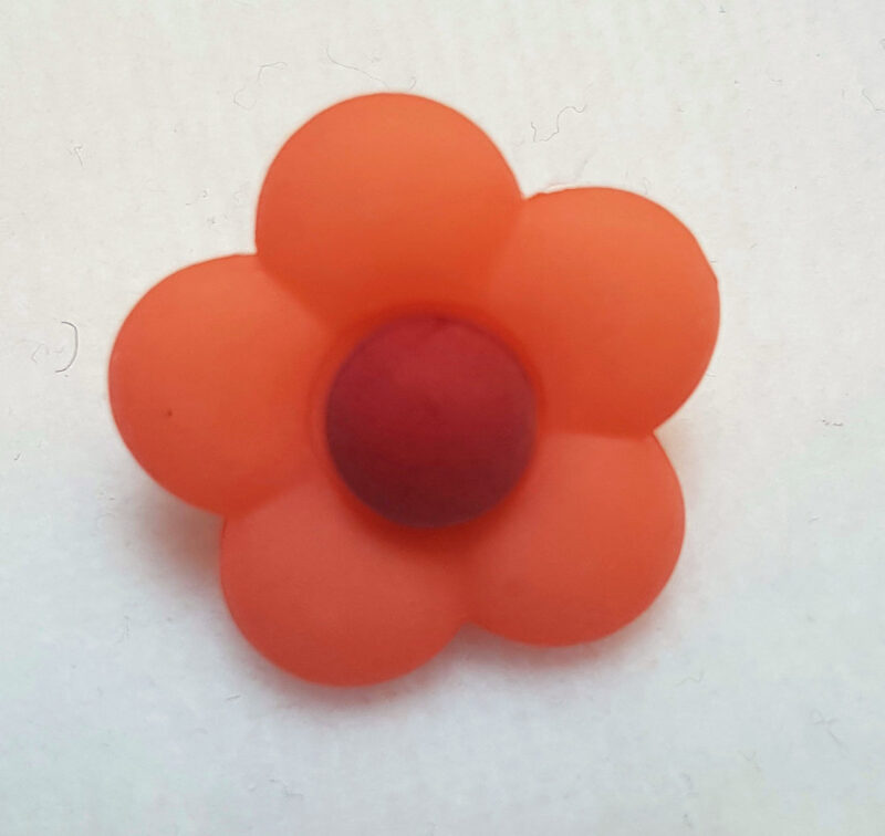 Blomster øjeknap laks, Ø 16 mm -