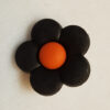 Blomster øjeknap sort, Ø 16 mm -