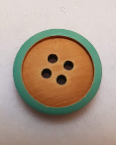 Træknap turkis kant, Ø 17 mm