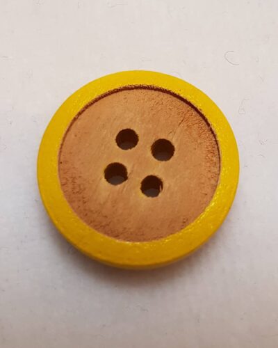 Træknap gul kant, Ø 17 mm