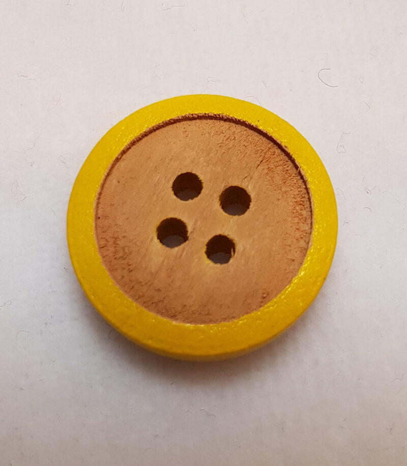 Træknap gul kant, Ø 17 mm -