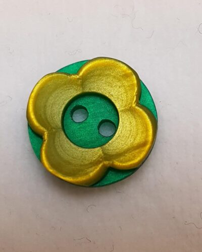 Tofarvet blomst lime/grøn, Ø 15 mm