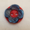 Tofarvet blomst blå/rød, Ø 15 mm -
