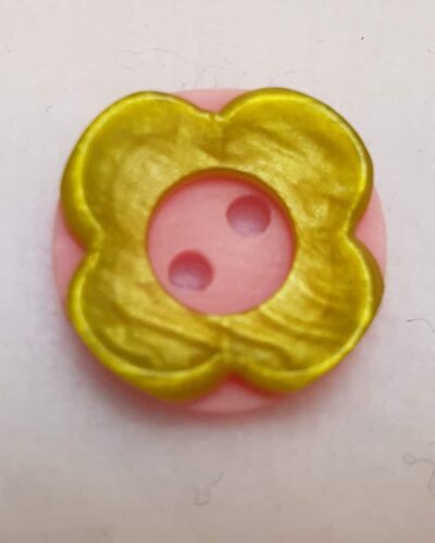 Tofarvet blomst lime/lyserød, Ø 15 mm