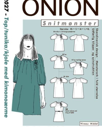Onion top/tunika/kjole med kimonoærmer, str. XS-XL - Onion 2027