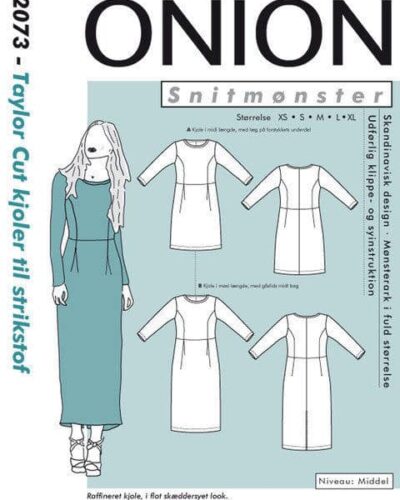 Taylor Cut kjoler til strikstof, str. XS-XL - Onion 2073