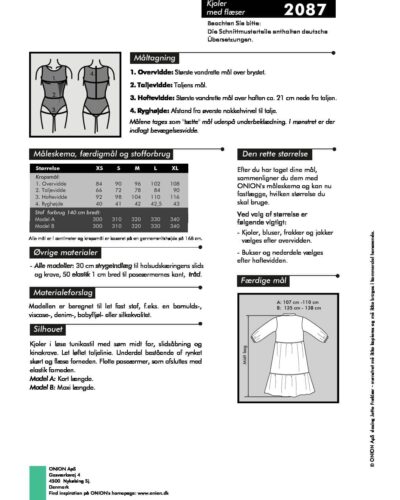 Kjole med flæser, str.XS-XL - Onion 2087