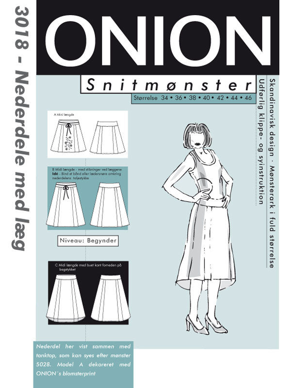 Nederdel med læg, str. 34-46 - Onion 3018 - Onion