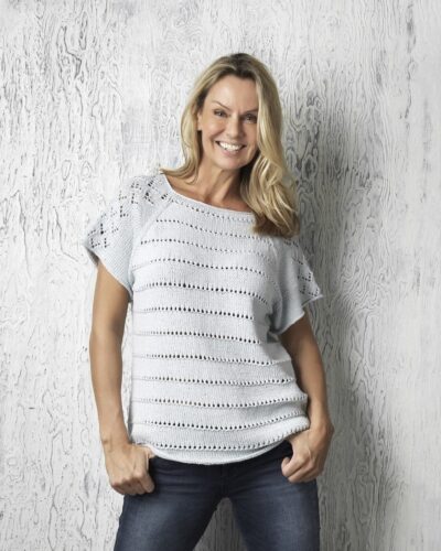 Papyrus sommerbluse, raglan og hulmønster, 4306