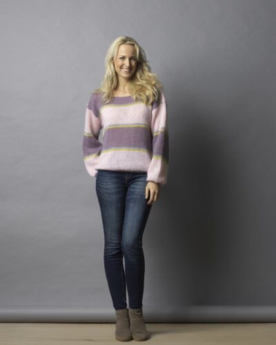 "Lavender" - Bluse med striber og guld i Dolce, 4603