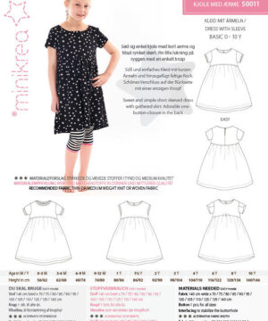 Kjole med ærme, str. 0-10 år - Minikrea 50011 - Minikrea
