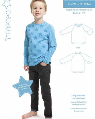 Raglan t-shirt, str. 0-10 år - Minikrea 50222