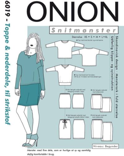 Toppe & nederdele, til strikstof, str. XS-XL - Onion 6019