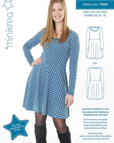 Jersey kjole, str. 34-50 - Minikrea 70045