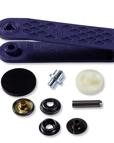 Trykknapper, sort - 15 mm (sport og camping)