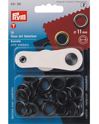 Sejlringe, 15 stk, sort - 11 mm