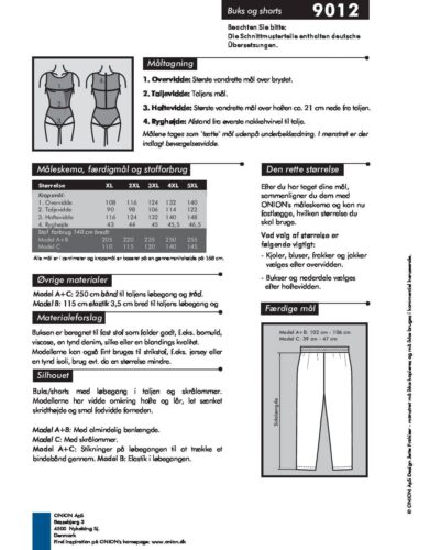 Buks og shorts, str. XL-5XL - Onion 9012 7 Buks og shorts, str. XL-5XL - Onion 9012