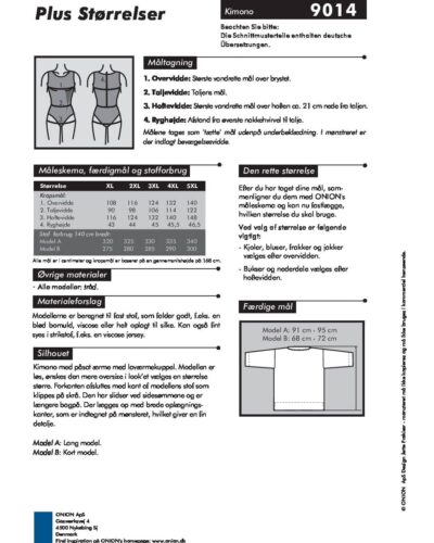 Kimono, str. XL-5XL - Onion 9014