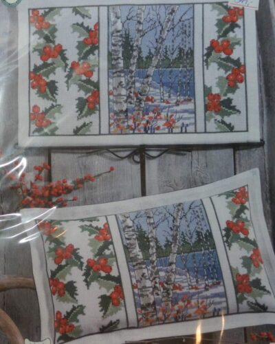 Broderi Kit - kristjørn, træer ved sø