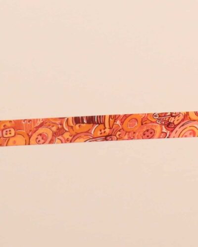 20 mm skråbånd - Orange/rød med knapper mm.