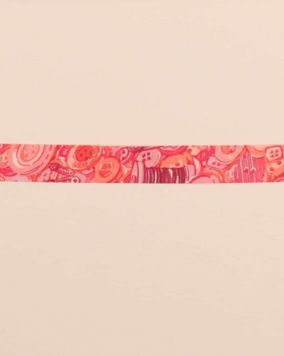 20 mm skråbånd - Rød/orange med knapper mm.