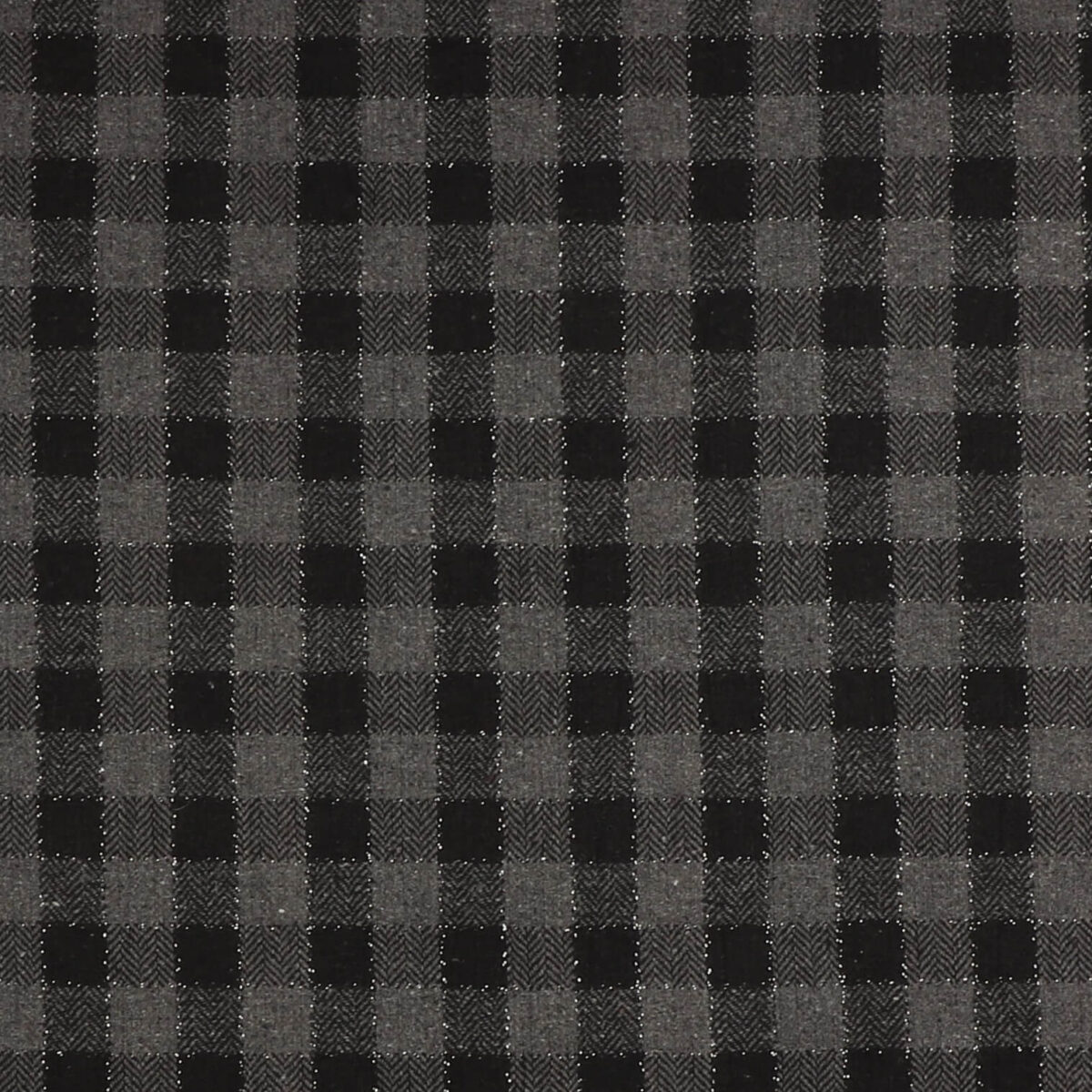 Sort og grå m. sølvtråd - Bomuld/polyester