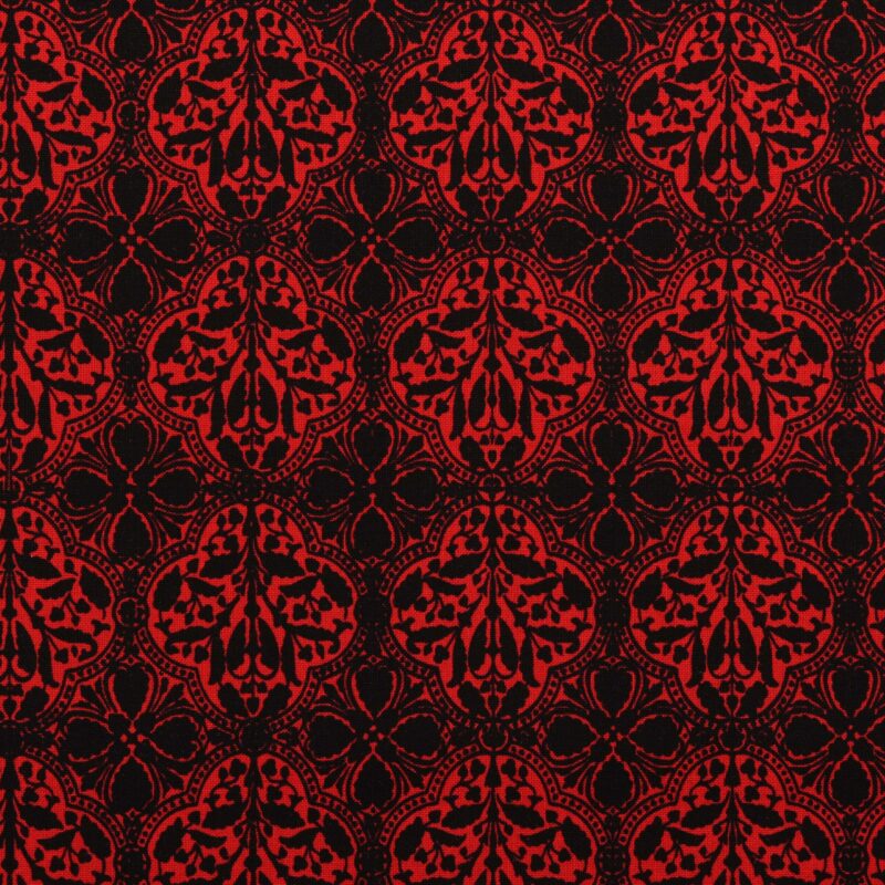 Sort og rødt mønster - Patchwork - Info mangler