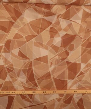 Mønster i brune nuancer - Silkechiffon - Info mangler