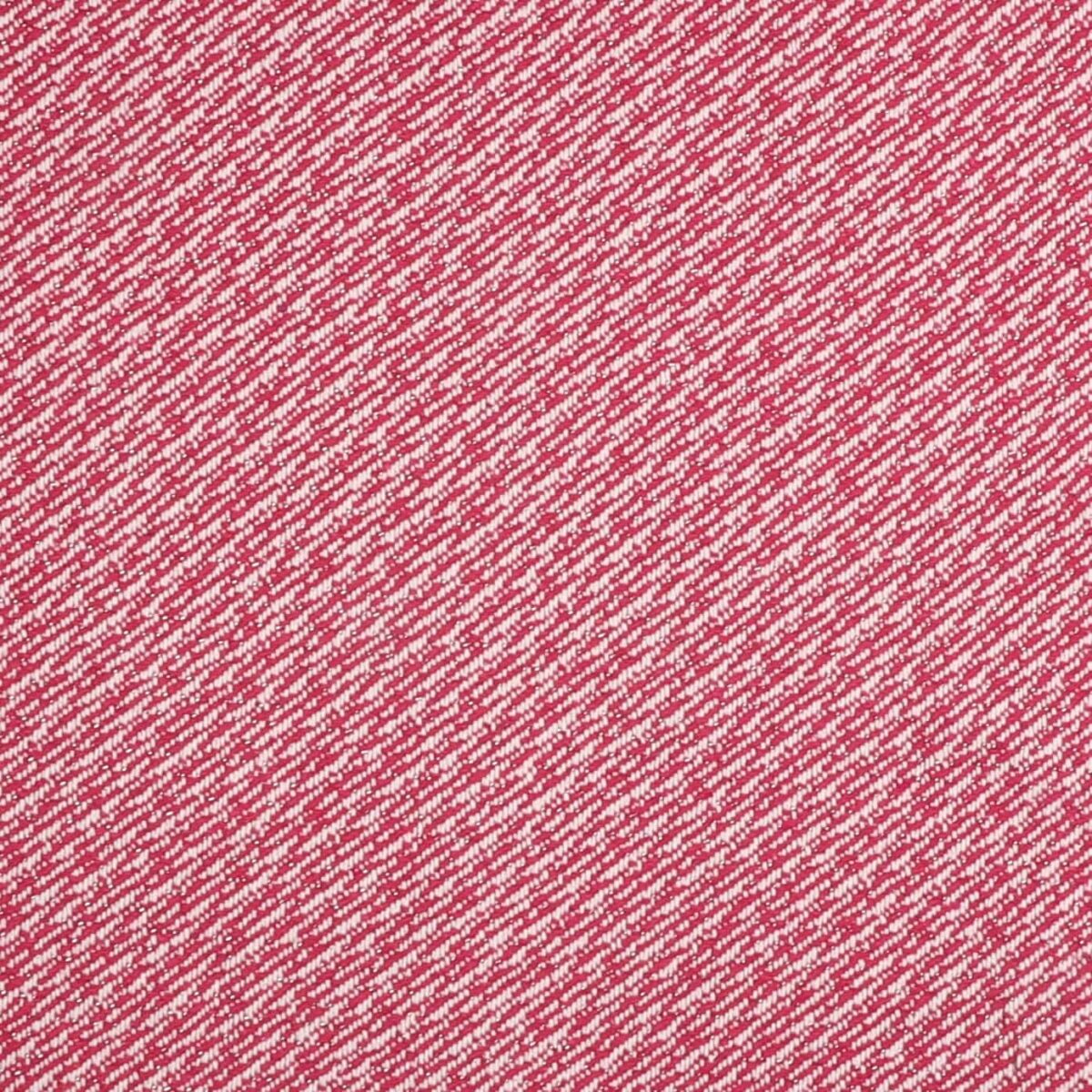 Pink og hvidt mønster m. sølvtråd - Bomuld/polyester
