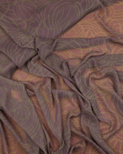 Lavendel m. gråt mønster - Chiffon Polyester
