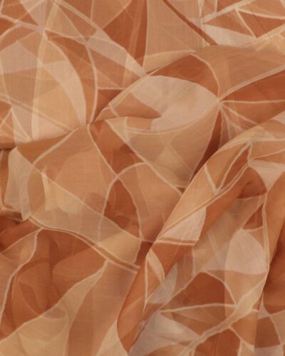 Mønster i brune nuancer - Silkechiffon
