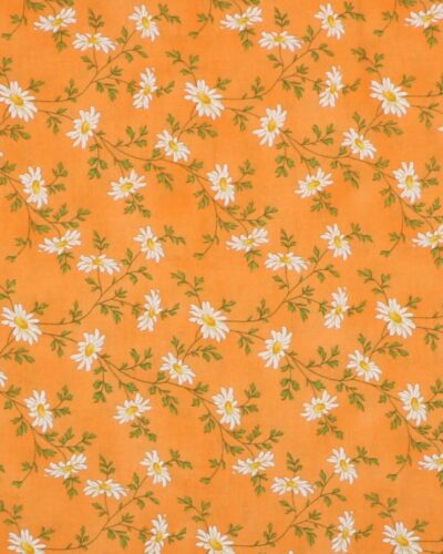 Hvid blomst på orange - Patchwork