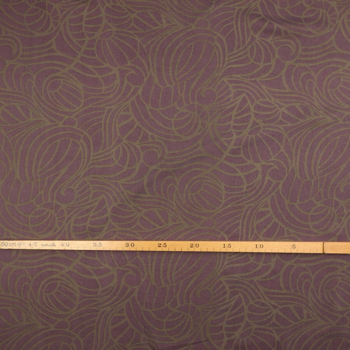 Lavendel m. gråt mønster - Chiffon Polyester - Billede 2