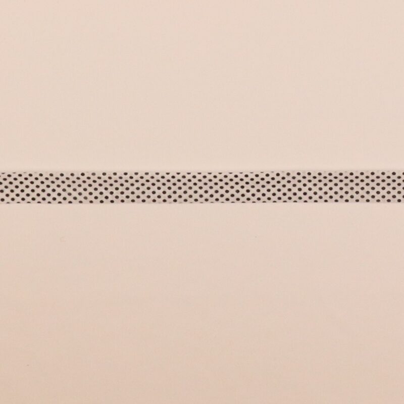 20 mm skråbånd - Hvid m. sort prik -