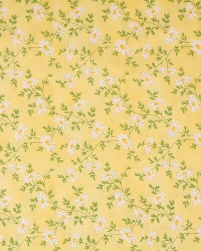 Hvid blomst på lys gul - Patchwork