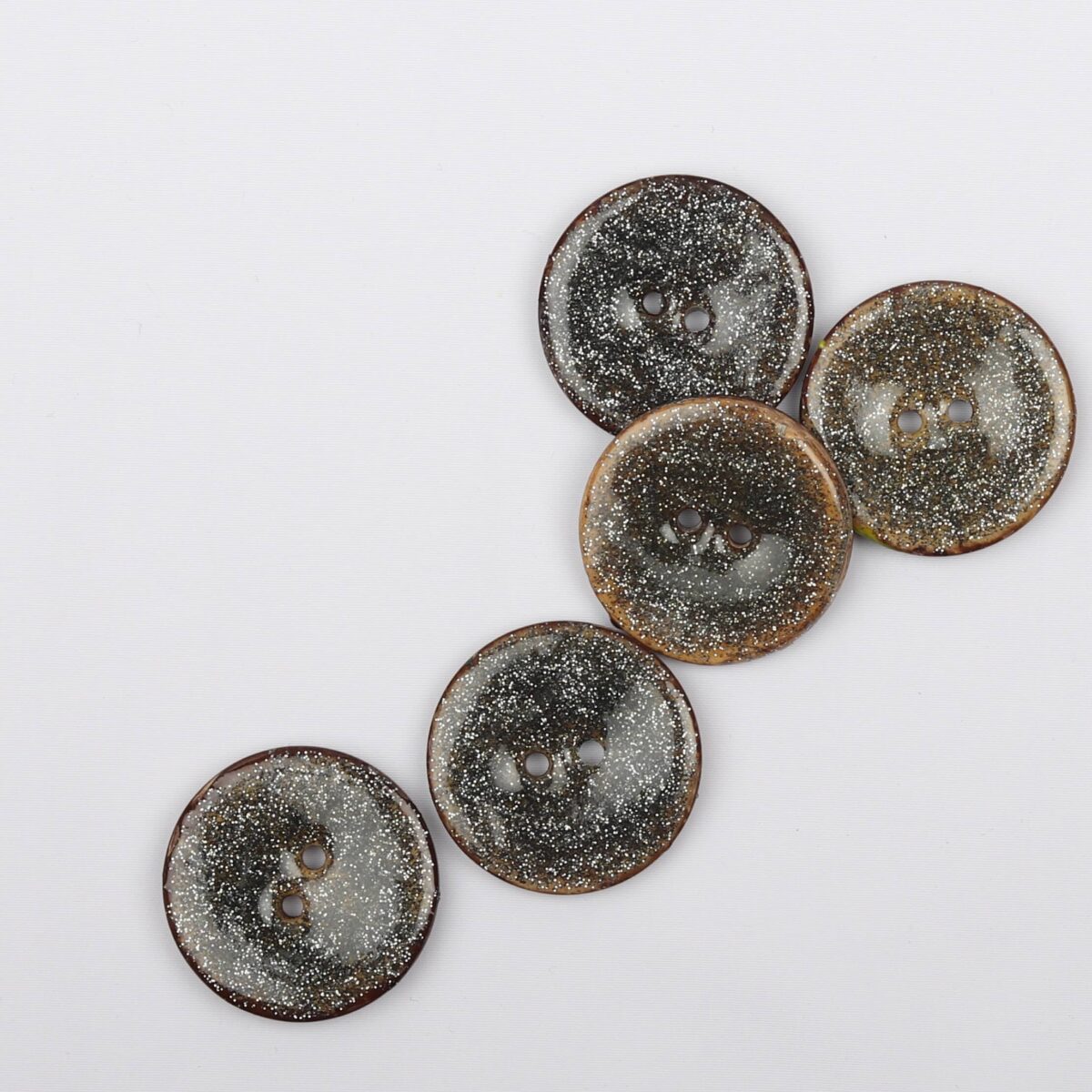 Sølvglimmer, ø 28 mm kokosknap