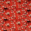 Blomst og abe på rød bundfarve - Jersey - Info mangler