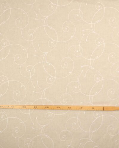 Natur med broderet mønster m. tungekant lags ægkanter