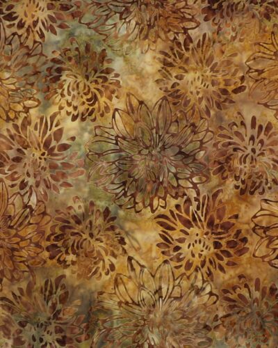 Blomstermønster i grøn/brun - Bali