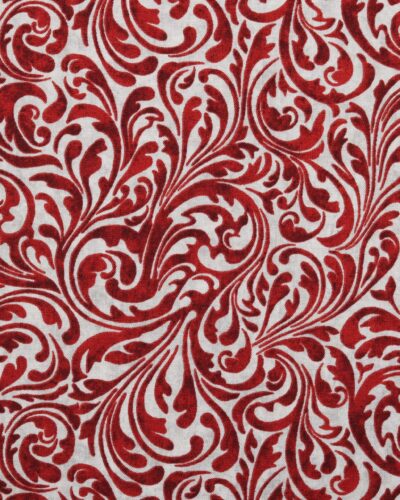 Meleret lysegrå m. rødt mønster - Patchwork