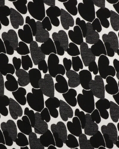 Sort/ hvid m. hjerter - Polyester