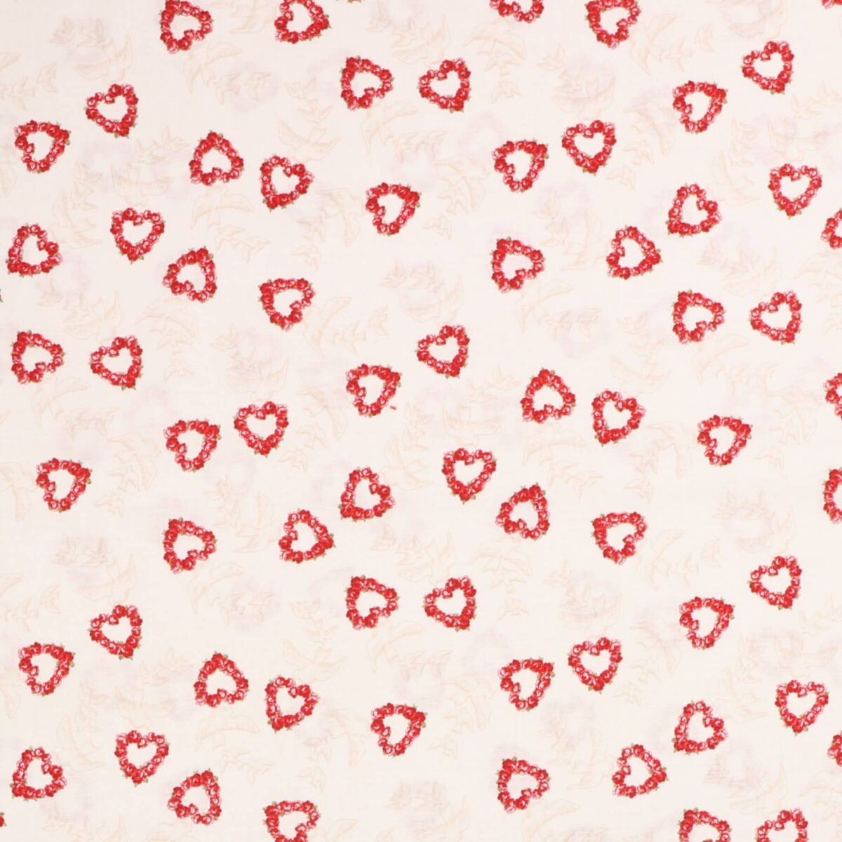 Hvid med rosenhjerter og duer - Patchwork
