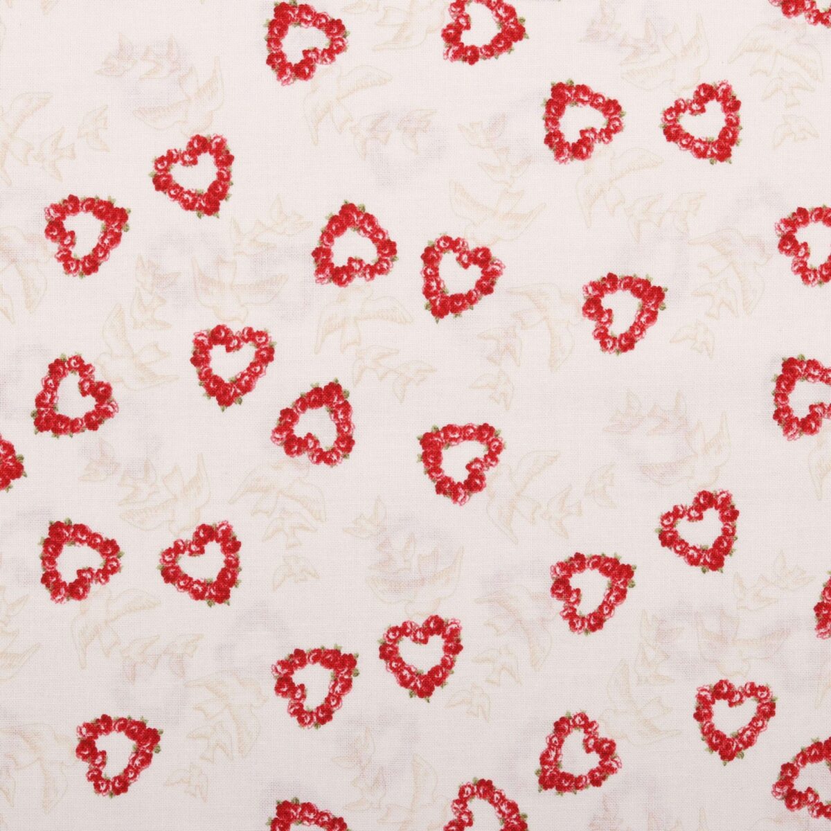 Hvid med rosenhjerter og duer - Patchwork - Billede 2